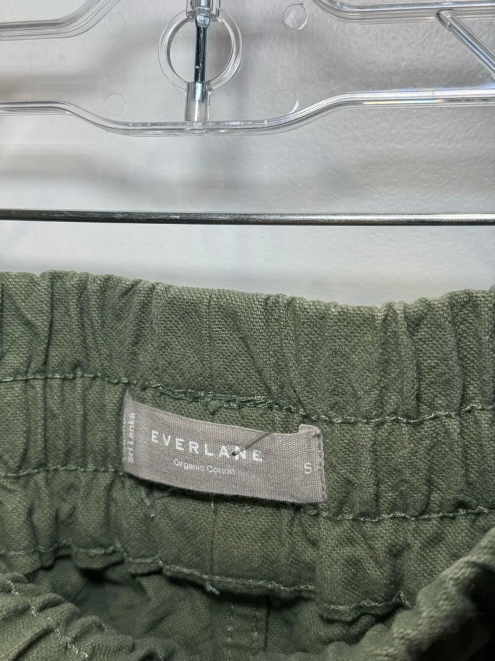 Everlane Olive Drawstring Cropped Cotton Linen-Blend Pants Size Small